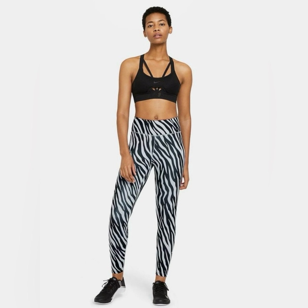 NIKE Black and White Animal Print Zebra Leggings